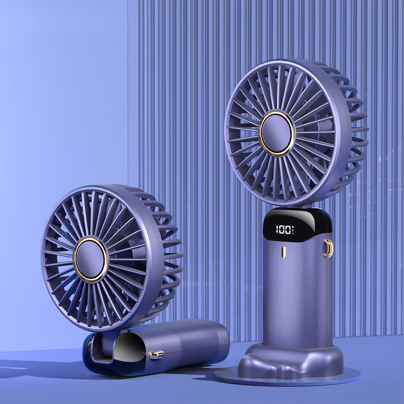 3-in-1 Foldable Neck Fan – LED Display, 5 Speeds, USB Rechargeable