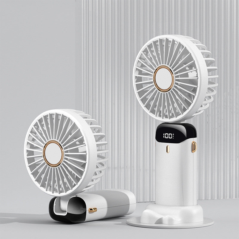 3-in-1 Foldable Neck Fan – LED Display, 5 Speeds, USB Rechargeable