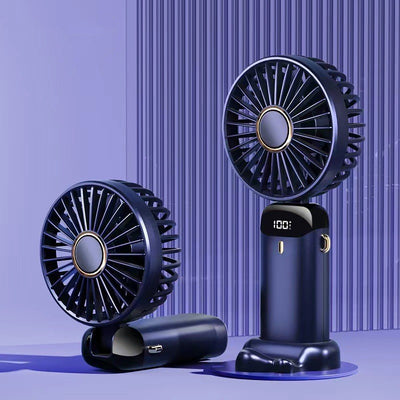 3-in-1 Foldable Neck Fan – LED Display, 5 Speeds, USB Rechargeable