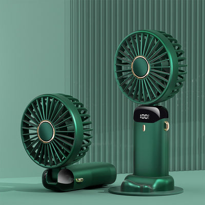 3-in-1 Foldable Neck Fan – LED Display, 5 Speeds, USB Rechargeable
