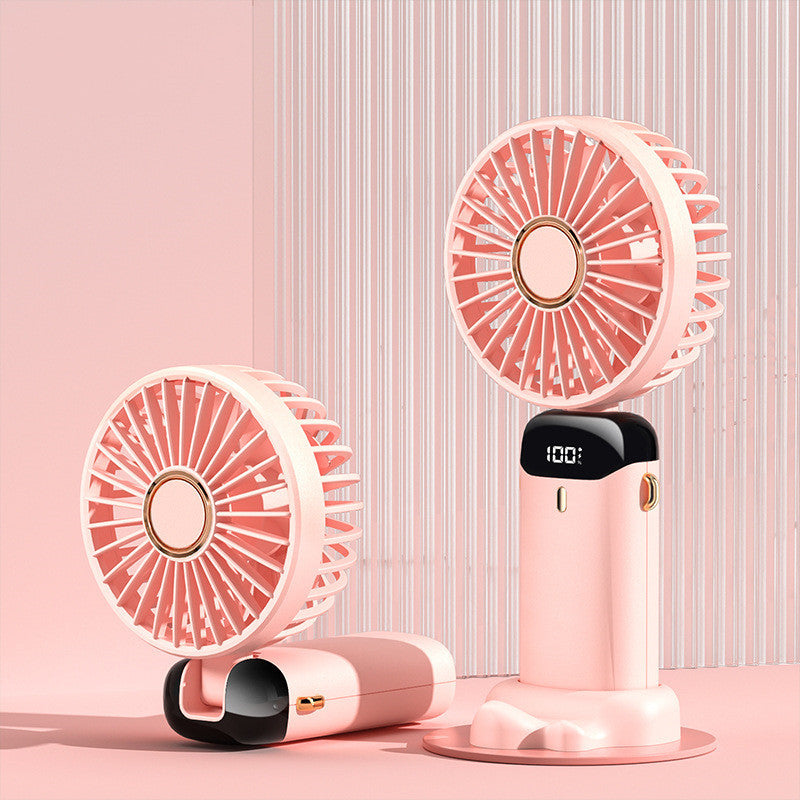 3-in-1 Foldable Neck Fan – LED Display, 5 Speeds, USB Rechargeable