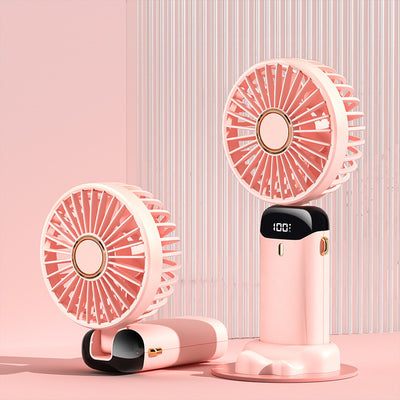 3-in-1 Foldable Neck Fan – LED Display, 5 Speeds, USB Rechargeable